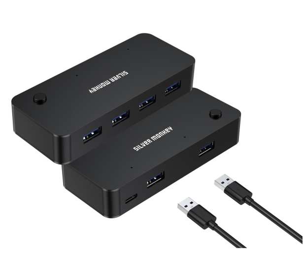 Silver Monkey Switch Box HUB 4 x USB 3.1 + USB-C (DC) (na 2 komputery) - 1270413 - zdjęcie 6